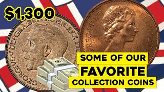 Some Favorite Collection Coins 1 Farthing 1917 and 1 New Penny 1971from United Kingdom UK money [upl. by Akerdnahs194]