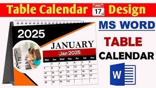 Table Calendar Design in MS Word DIY [upl. by Kassi]