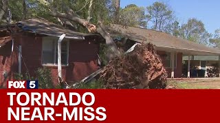 Tree falls through home barely missing family  FOX 5 News [upl. by Nahbois]