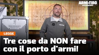 Tre cose da NON fare con il porto darmi  Armi e Tiro Academy [upl. by Kunz754]