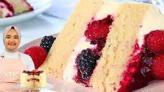 I mastered the perfect CHANTILLY CAKE recipe Whipped cream amp berry filled vanilla cake [upl. by Aihsa]