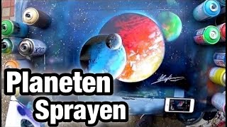 Planeten selber sprayen  Spray Paint Art  DIY  Kreativ Hacks [upl. by Pilloff49]