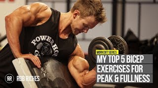 TOP 5 Bicep Peak Exercises  Rob Riches [upl. by Xed]