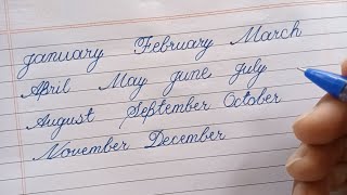 Months nameJanuary FebruaryCursive handwriting practiceAmit Calligraphy [upl. by Ardnassela]