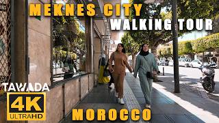 Meknes city downtown walking tour  Morocco 4K UHD [upl. by Arayc]