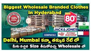 Biggest Wholesale Original BRANDED CLOTHES Store In Hyderabad  Export Surplus Wearhouse UPTO 80OFF [upl. by Snah]