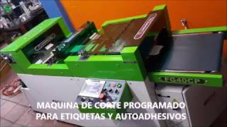 CORTADORA PROGRAMABLE PARA ETIQUETAS Y AUTOADHESIVOS [upl. by Yralih]