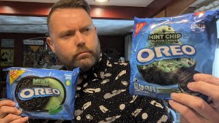 Trying New MINT CHIP OREOS Is this Limited Edition Flavor Better Than Regular Mint Oreos [upl. by Tildie800]