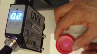 EMX UVX UV Sensor  Detecting Glue Luminescence on Bottle Cap [upl. by Hermy]