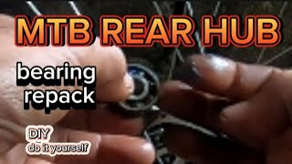 MTB REAR HUB BEARING REPACK TUTORIALS [upl. by Accem724]