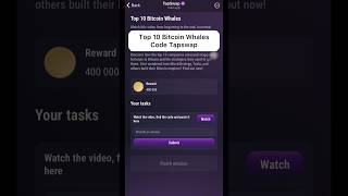 Top 10 Bitcoin whales Code Tapswap [upl. by Kyl]