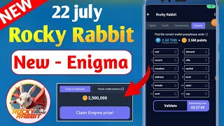 rocky rabbit enigma today  23 july  enigma rocky rabbit  rocky rabbit daily enigma [upl. by Xyno]