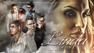 Sammy amp Falsetto  Linda Remix ft Young Izak Ozuna Juanka Lionexx Lyric Video [upl. by Olag]