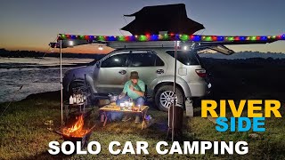 SOLO CAR CAMPING  Ep30 RIVER SIDE  RAW CAMPING  GO 4 X 4 [upl. by Elleiad]