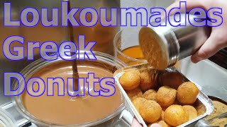 Loukoumades  Delicious Greek Donuts in Paros Greece [upl. by Ocirrej694]