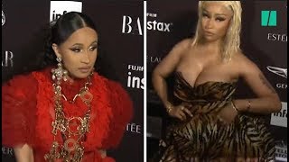 Cardi B et Nicki Minaj en viennent aux mains lors dune soirée de la Fashion Week de New York [upl. by Ennaeus]