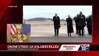 President Biden attends dignified transfer of fallen Georgia soldiers [upl. by Otrebogad812]