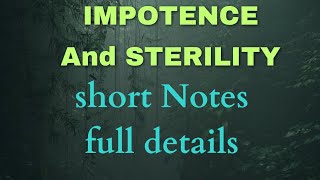 IMPOTENCE AND STERILITY  fmtCauses of Impotency  medicolegal fmt impotence sterility [upl. by Raynell]