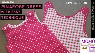 Live Lesson 1  How to Sew Pinafore Dress by MOMO [upl. by Aynotal]