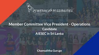 AIESEC in Sri Lanka MCVP Applicant Chamuditha Guruge [upl. by Idola]