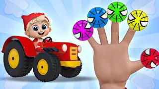 5 Color Spidr Balls vs Baby on Colored Tractor Wheels  Nursery Rhymes  Niki amp Friends [upl. by Wanids]