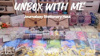 ASMR Unboxing  Huge Stationery Haul from journalsay [upl. by Timus]