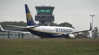 Boeing 737800 Ryanair landing and take off at Limoges Airport [upl. by Ailee]