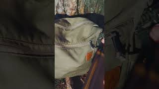 Helikon Tex Bushcraft Satchel  Solo Hike amp Woodland Day Camp  Poncho Tarp  bushcraft camping [upl. by Adnerb]