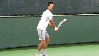 Novak Djokovic Forehand and Backhand from Side View  Indian Wells 2013 [upl. by Aiken545]