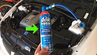 HOW TO RECHARGE AC AIR CONDITIONER on BMW E90 E91 E92 E93 [upl. by Nikolaus65]