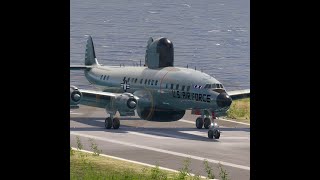 Great Pilot Lockheed L1049 US Air Force Takes Off from Short Runway [upl. by Netsirk]