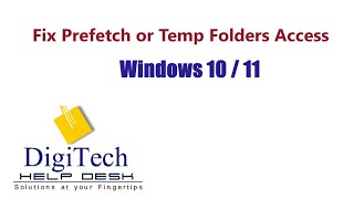 Fix Prefetch and Temp Folder Not Opening in Windows 1110 [upl. by Tiffi]