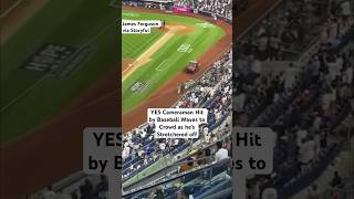 YankeesOrioles Game Cameraman Hit by Baseball Waves to Crowd as Hes Stretchered Off shorts [upl. by Onil]