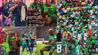 Nigeria 2 Vs 0 Cameroon AFCON 2024 full match celebration party victor osimhen react after win [upl. by Ahsinauq458]