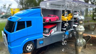 Find 13 Tomica Toyota and Nissan cars and store them in the storage convoy [upl. by Worra]