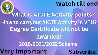 What is AICTE Activity pointsHow to carryout AICTE ActivityDegree Certificate will not be awarded [upl. by Wiese197]