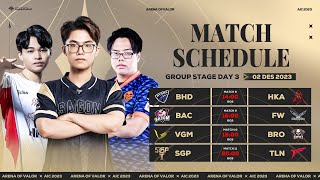 Group Stage AIC 2023 Day 3  Garena AOV Indonesia [upl. by Ennaylil]