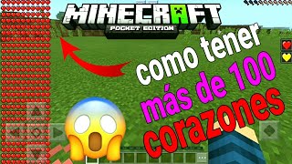 COMO TENER MÁS DE 100 CORAZONES EN MINECRAFT PE [upl. by Eldoria]