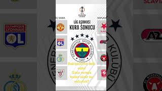 UEFA Avrupa Ligi kura çekimi Fenerbahçe fikstürü fenerbahçe uefa manutd lyon [upl. by Eiahpets25]