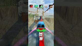 NOOB vs PRO vs HACKER vs HEROBRINE Car Jump Challenge 14 💀 🚗 shorts beamngdrive [upl. by Persson]