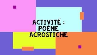 French Activity Acrostic Poems amp Word Art [upl. by Trish]