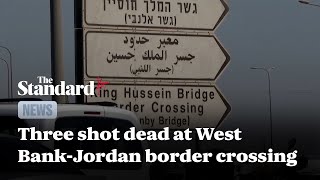 Three people shot dead at West BankJordan border crossing [upl. by Annitsirhc]