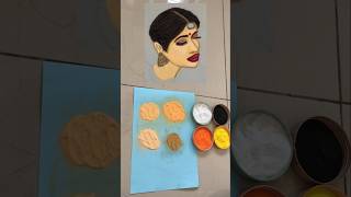 How to make skin color🎨 in Rangoli skincolorface facerangoli diyagirldiwalirangoli shorts [upl. by Kermy]