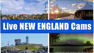 LIVE New England  Webcams  Weather  Relaxing Music Maine Vermont NH MA CT and RI [upl. by Raclima962]