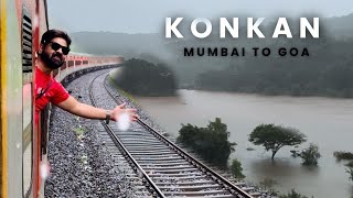 Monsoon Magic Mandovi Express Train Journey From Mumbai to Goa  Heavy Rainfall on Konkan Rail route [upl. by Urd]