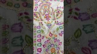 Cotton silk Chanderi fabric for kurtas  Chanderi cotton fabric with detailed print [upl. by Sihtnyc458]