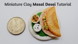 Miniature clay Dosai Clay Masal Dosai South indian foods in air dry clay [upl. by Bowra]