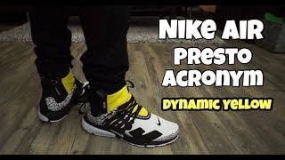 Nike Presto Acronym  Dynamic Yellow On Foot [upl. by Nauhs]