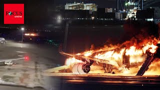 FlugzeugCrash in Japan Augenzeugenaufnahmen zeigen Sekunden nach tödlichem Zusammenstoß [upl. by Hopfinger]