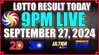 Lotto Result Today September 27 2024 9pm  Ez2 Swertres [upl. by Bedelia]